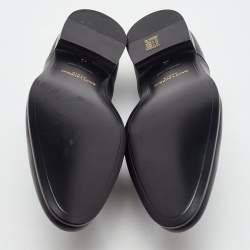 Pre Owned Saint Laurent Black Leather Lace Up Oxford Size 42