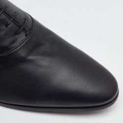 Pre Owned Saint Laurent Black Leather Lace Up Oxford Size 42