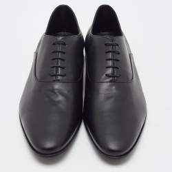 Pre Owned Saint Laurent Black Leather Lace Up Oxford Size 42
