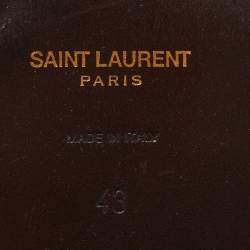 مملوكة مسبقًا صندل سلايد سان لوران نيل 05 جلد بني مغزول مقاس 43