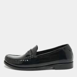 مملوكة مسبقًا Saint Laurent Size 43 Black Leather Penny Loafers
