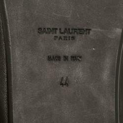 Pre Owned Saint Laurent Size 44 Black Leather Flat Mules