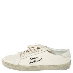 Saint Laurent Paris White Canvas Elba Light Sneakers Size 44