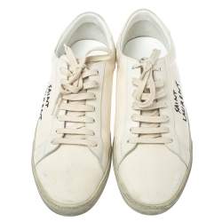 Saint Laurent Paris White Canvas Elba Light Sneakers Size 44