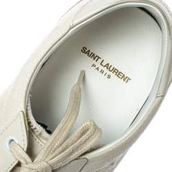 Saint Laurent Paris White Canvas Elba Light Sneakers Size 44