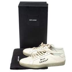 Saint Laurent Paris White Canvas Elba Light Sneakers Size 44
