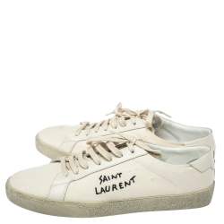 Saint Laurent Paris White Canvas Elba Light Sneakers Size 44