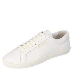 Saint Laurent White Leather Andy Low-Top Sneakers Size EU 40