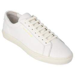 Saint Laurent White Leather Andy Low-Top Sneakers Size EU 40