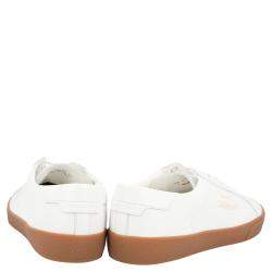 Saint Laurent White Leather SL/06 Embroidered Court Classic Sneakers Size EU 43