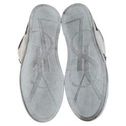 مملوكة مسبقًا Saint Laurent White/Black Suede Colorblock High top Sneakers Size 44