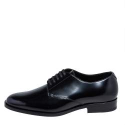 Pre Owned Saint Laurent Black Leather Montaigne Lace Up Derby Size 38.5