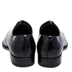 Pre Owned Saint Laurent Black Leather Montaigne Lace Up Derby Size 38.5