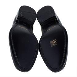 Pre Owned Saint Laurent Black Leather Montaigne Lace Up Derby Size 38.5