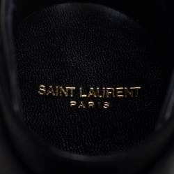 Saint Laurent Black Leather Army Ankle Boots Size 43.5
