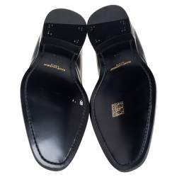 Saint Laurent Black Leather Montaigne Lace Up Derby Size 44.5