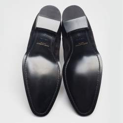 Saint Laurent Black Suede Wyatt Chelsea Ankle Boots Size 45