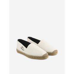 Saint Laurent Beige Canvas Embroidered Espadrilles EU 44.5