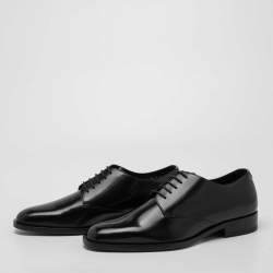 Saint Laurent Black Patent Leather Montaigne Lace Up Derby Size 41.5
