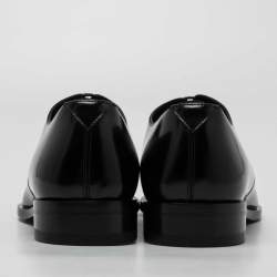 Saint Laurent Black Patent Leather Montaigne Lace Up Derby Size 41.5