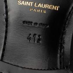 Saint Laurent Black Patent Leather Montaigne Lace Up Derby Size 41.5