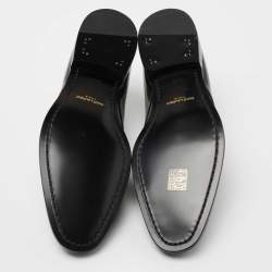 Pre Owned Saint Laurent Black Patent Leather Montaigne Lace Up Derby Size 39.5