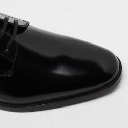 Pre Owned Saint Laurent Black Patent Leather Montaigne Lace Up Derby Size 39.5