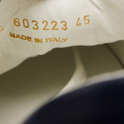 مملوكة مسبقًا Saint Laurent Tricolor Perforated Leather and Suede Court Classic Low Top Sneakers Size 45