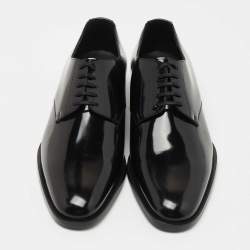 Saint Laurent Black Glossy Leather Montaigne Derby Size 42.5