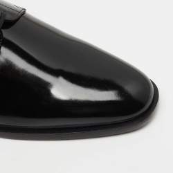 Saint Laurent Black Glossy Leather Montaigne Derby Size 42.5