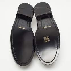 Saint Laurent Black Leather Slip On Loafers Size 43.5