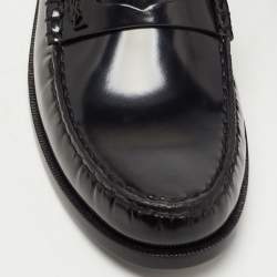 Saint Laurent Black Leather Slip On Loafers Size 43.5