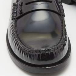 Saint Laurent Black Leather Penny Loafers Size 43.5