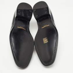 Pre Owned Saint Laurent Black Leather Lace Up Oxfords Size 43