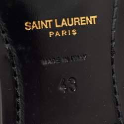 Pre Owned Saint Laurent Black Leather Lace Up Oxfords Size 43
