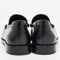 Saint Laurent Black Leather Slip On Loafers Size 43