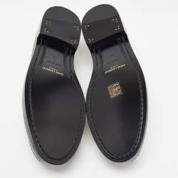 Saint Laurent Black Leather Slip On Loafers Size 43
