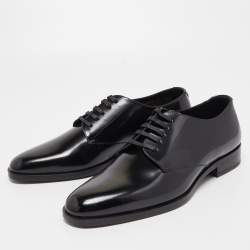 Saint Laurent Black Leather Lace Up Oxfords Size 44