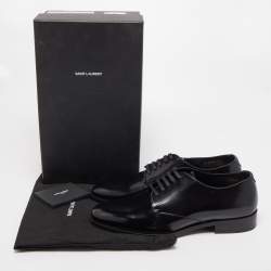 Saint Laurent Black Leather Lace Up Oxfords Size 44