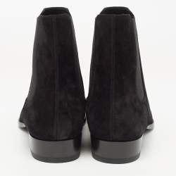 Saint Laurent Black Suede Ankle Length Chelsea Boots Size 45