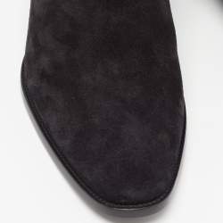 Saint Laurent Black Suede Ankle Length Chelsea Boots Size 45