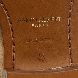 Saint Laurent Brown Suede Ankle Length Chelsea Boots Size 45