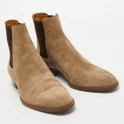 Saint Laurent Brown Suede Ankle Length Chelsea Boots Size 45