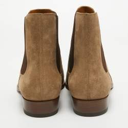 Saint Laurent Brown Suede Ankle Length Chelsea Boots Size 45