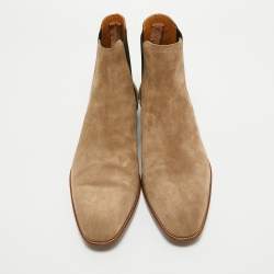 Saint Laurent Brown Suede Ankle Length Chelsea Boots Size 45