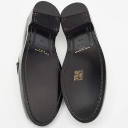 Pre Owned Saint Laurent Black Leather Penny Loafers Size 44.5