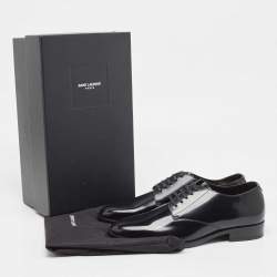 Pre Owned Saint Laurent Black Leather Lace Up Derby Size 43