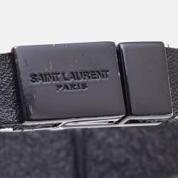 Saint Laurent Paris Opyum Leather Black Tone Bracelet