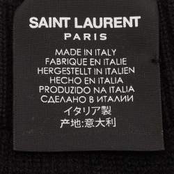 Saint Laurent Black Cashmere Skeleton Gloves