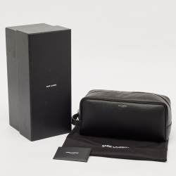 Saint Laurent Black Leather Grooming Case
